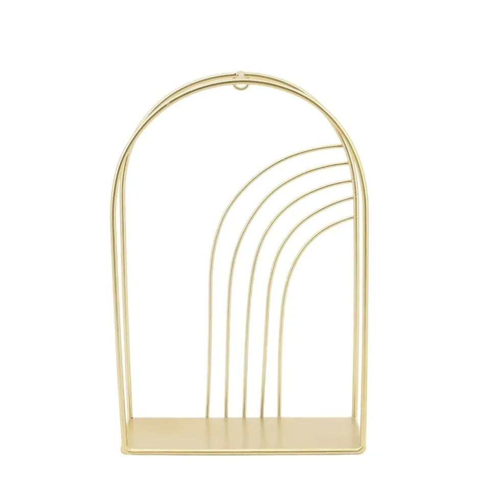 Etagère murale arche en métal doré 30x20cm