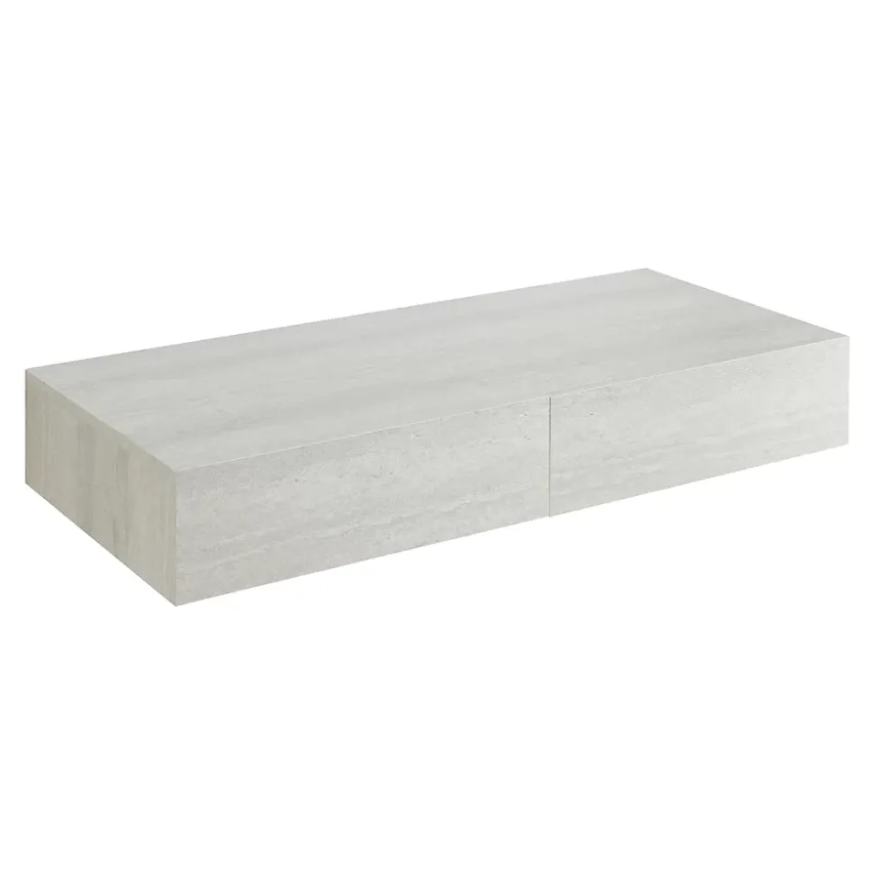 Etagère murale avec 2 tiroirs Karstula 80 x 35 x 12 cm effet béton en.casa