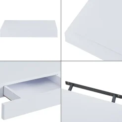Etagère murale avec tiroir Hyvinkää 40 x 25 x 5 cm blanc en.casa