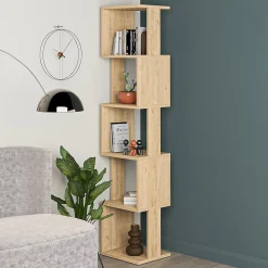 Etagère murale, bibliothèque coloris chêne cambrian - longueur 35 x profondeur 30 x hauteur 161 cm