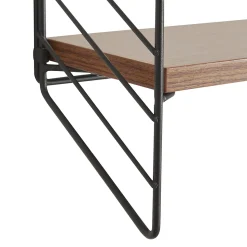 Etagère murale Boemlo avec 2 niveaux 48 x 42 x 14 cm noir effet noyer en.casa