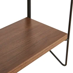 Etagère murale Boemlo avec 2 niveaux 48 x 42 x 14 cm noir effet noyer en.casa