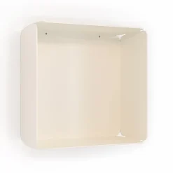 Etagère murale cube DECO-GEM, acier finition époxy blanc, fond même coloris. L.30 x H.30 x P.15 cm