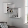 Etagère murale d'angle 2 étagères H68 cm - Ring