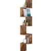 Etagère murale d'angle ISA 5 niveaux façon bois vieilli