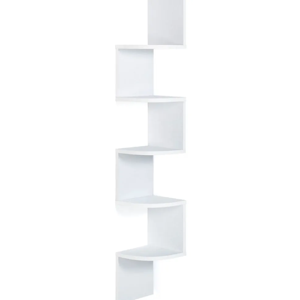 Etagère murale d'angle ISA 5 niveaux blanche