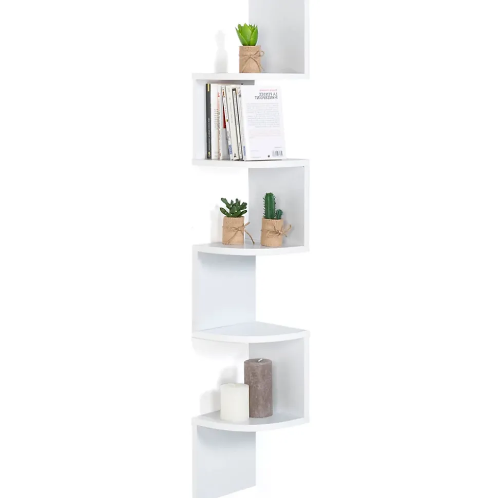 Etagère murale d'angle ISA 5 niveaux blanche