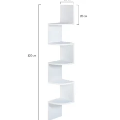 Etagère murale d'angle ISA 5 niveaux blanche