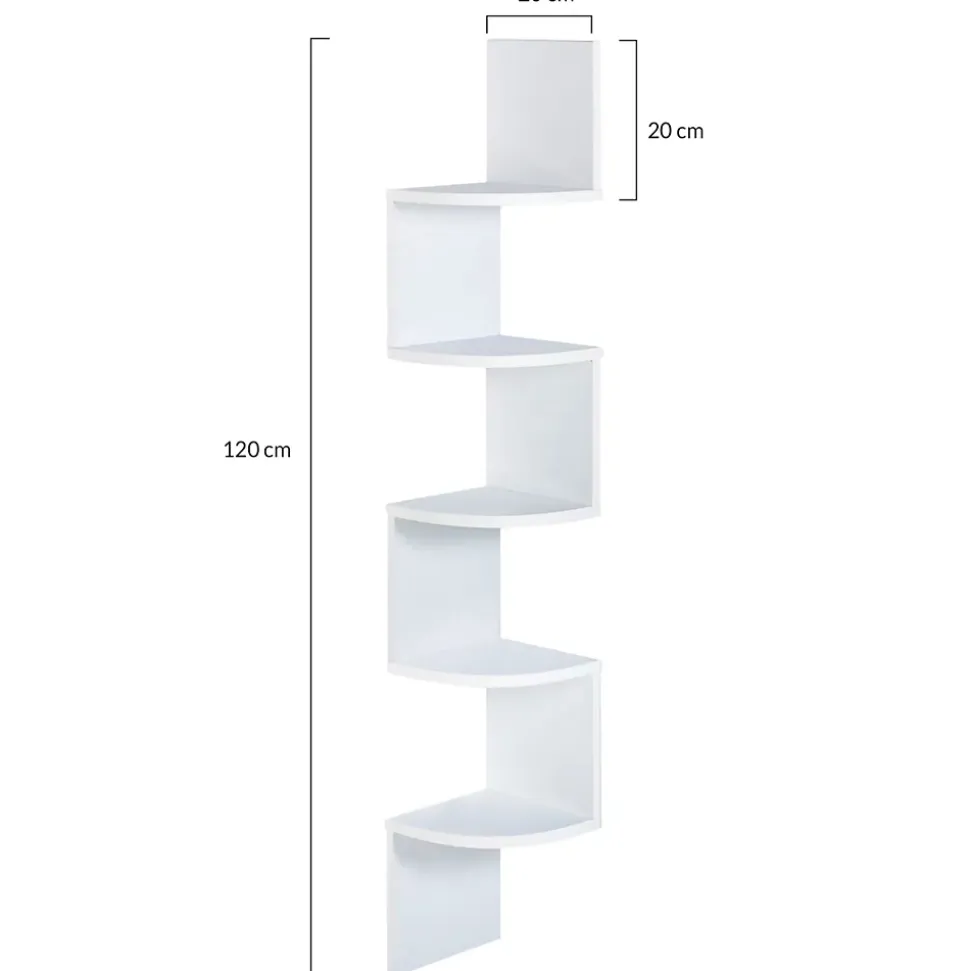 Etagère murale d'angle ISA 5 niveaux blanche