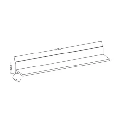 Etagère murale design 160 cm coloris blanc mat et blanc brillant Collection BREDA