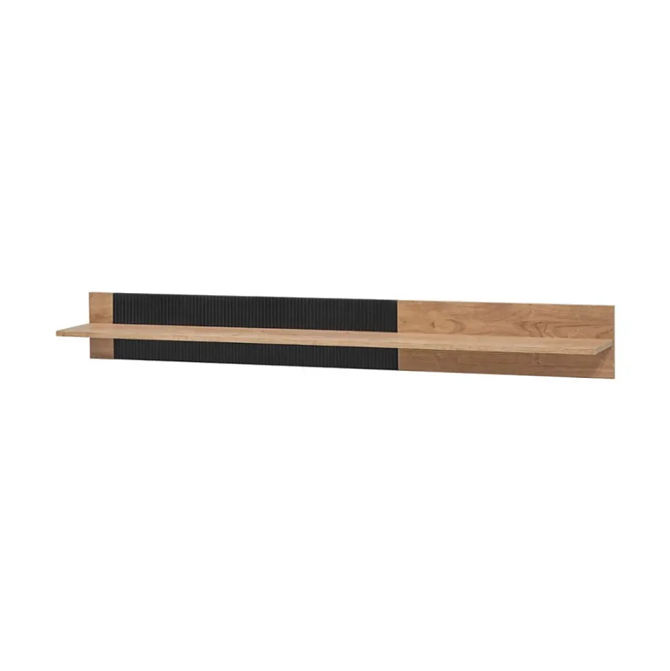Etagère murale DOUM Chene clair et noir L160 x H20 x P23 cm