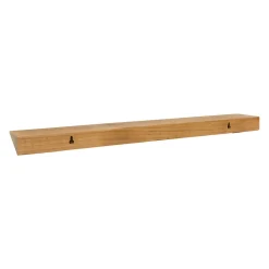 Etagère Murale en Bois Teck Huilée Rectangle - Pré-percée - 35x90x450mm - Etagère de Bureau, Cuisine, Salle de bain, Salon