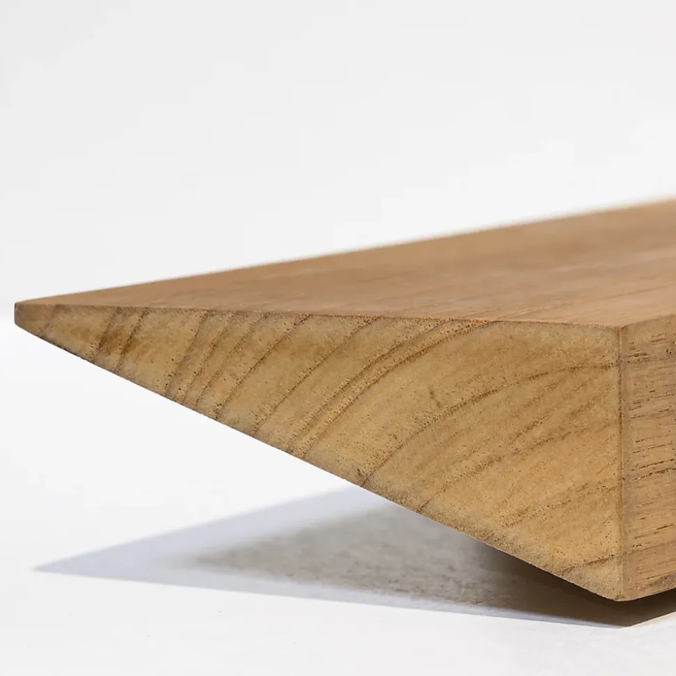 Etagère Murale en Bois Teck Huilée Rectangle - Pré-percée - 35x90x600mm - Etagère de Bureau, Cuisine, Salle de bain, Salon