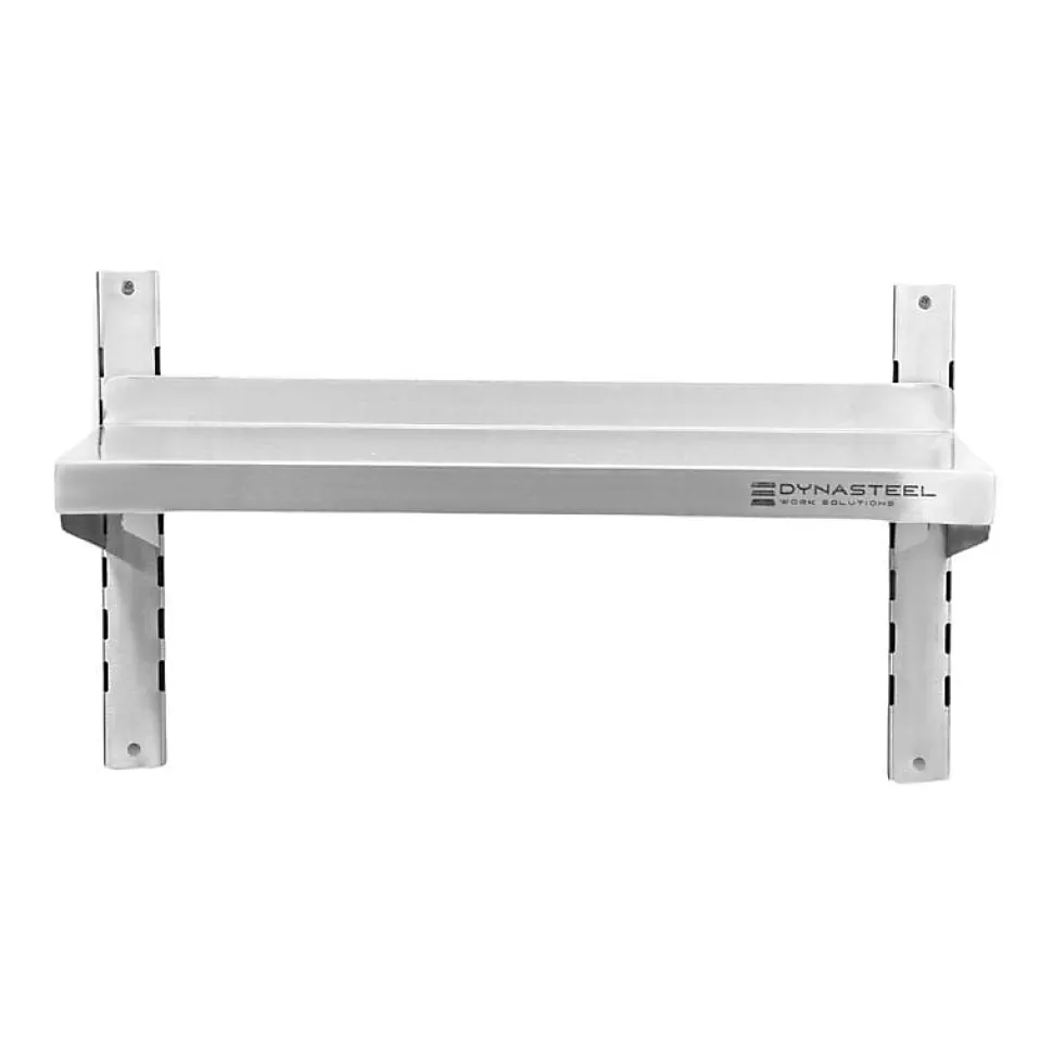 Etagère Murale en Inox sur Crémaillères - L 800 x P 300 mm