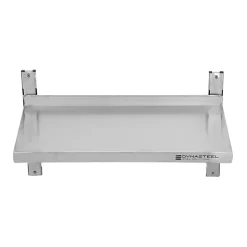 Etagère Murale en Inox sur Crémaillères - L 800 x P 300 mm