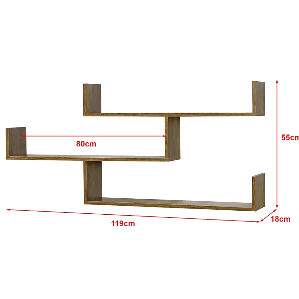 Etagère Murale Grimstad 119 x 18 x 55 cm Effet Bois Foncé en.casa