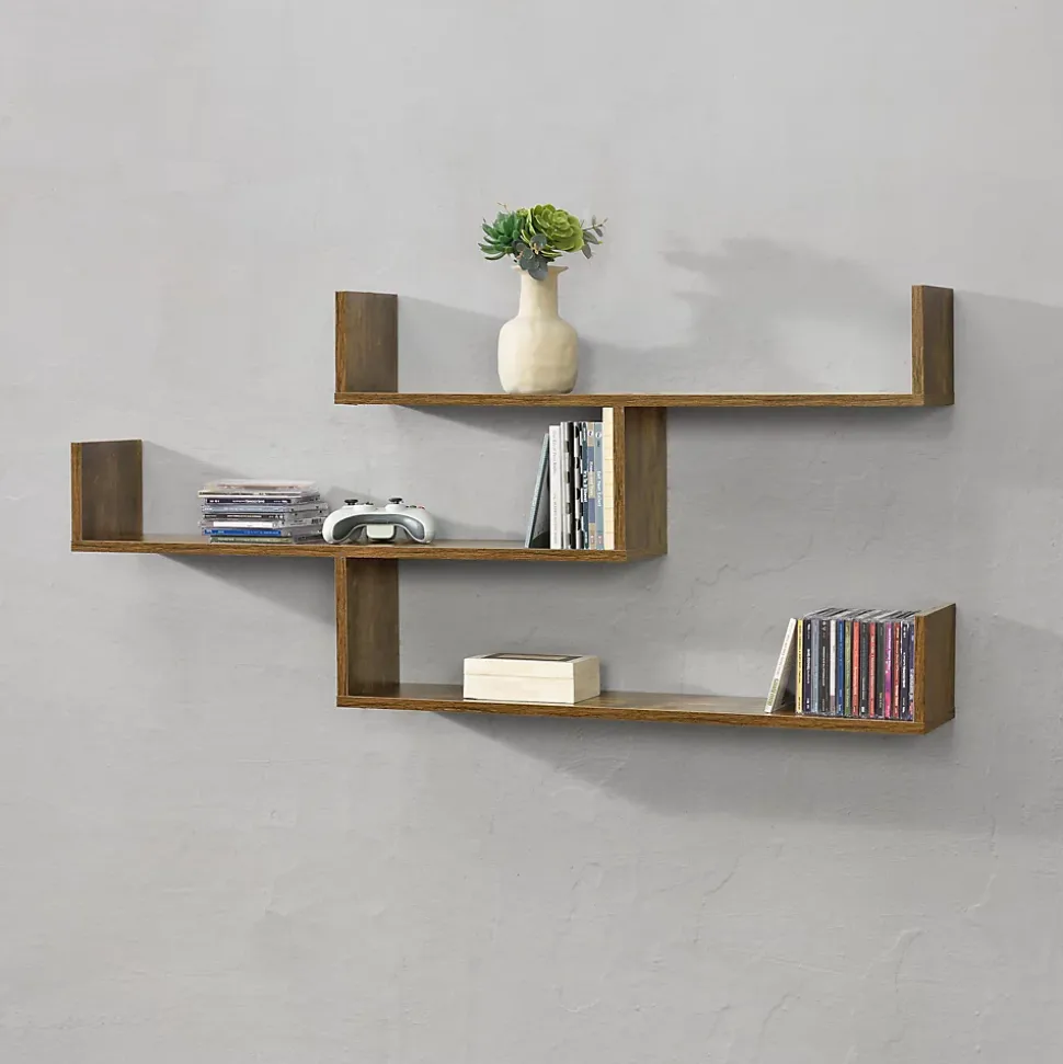 Etagère Murale Grimstad 119 x 18 x 55 cm Effet Bois Foncé en.casa