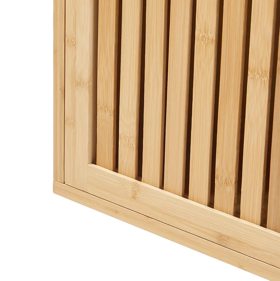 Etagère murale Grums avec 2 portes coulissantes bambou 93 x 20 x 33 cm naturel en.casa