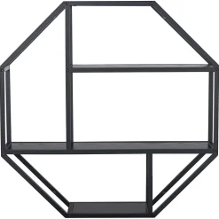 Etagère murale hexagonale en MDF et métal