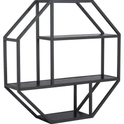 Etagère murale hexagonale en MDF et métal