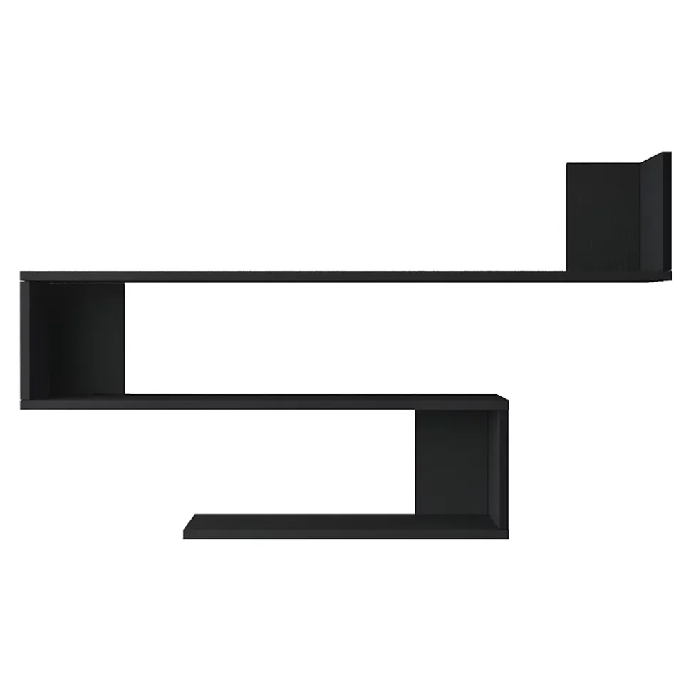Etagère murale Kitee à 3 niveaux 71,5 x 120 x 14,5 cm noir en.casa