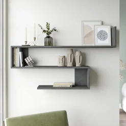 Etagère murale Kitee à 3 niveaux 71,5 x 120 x 14,5 cm effet béton en.casa