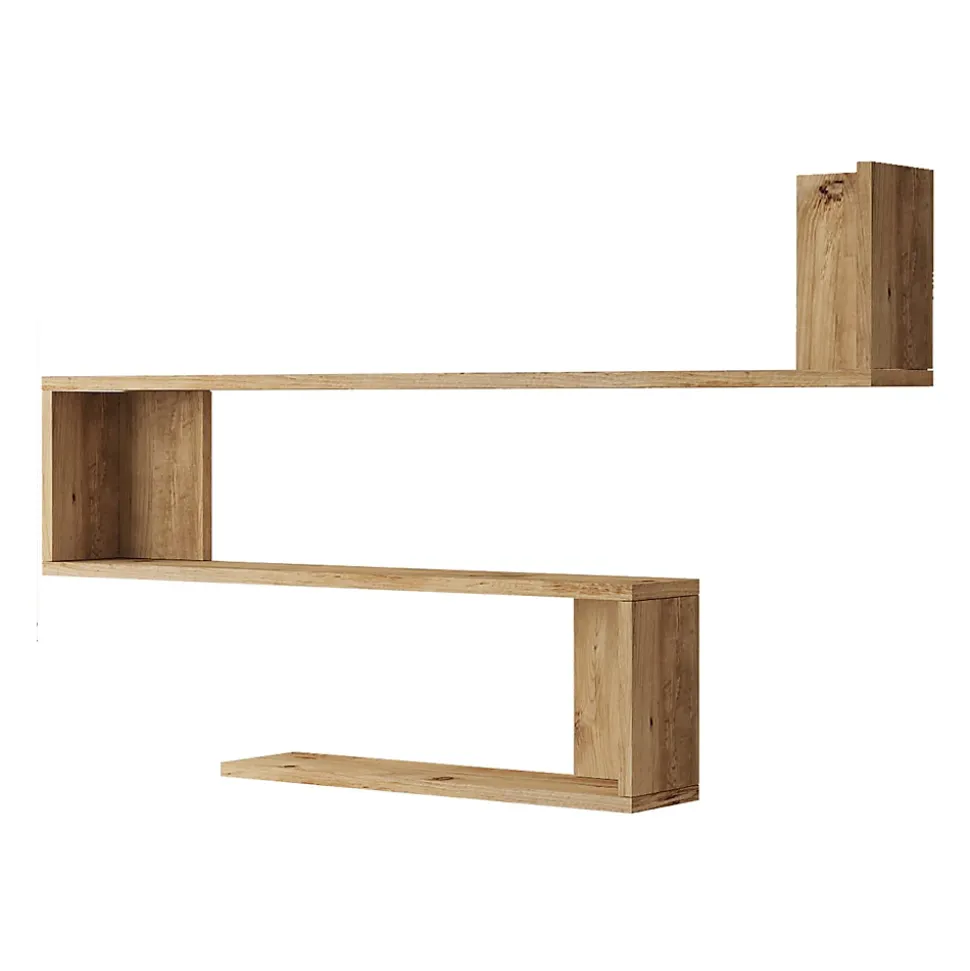 Etagère murale Kitee à 3 niveaux 71,5 x 120 x 14,5 cm effet bois de pin en.casa