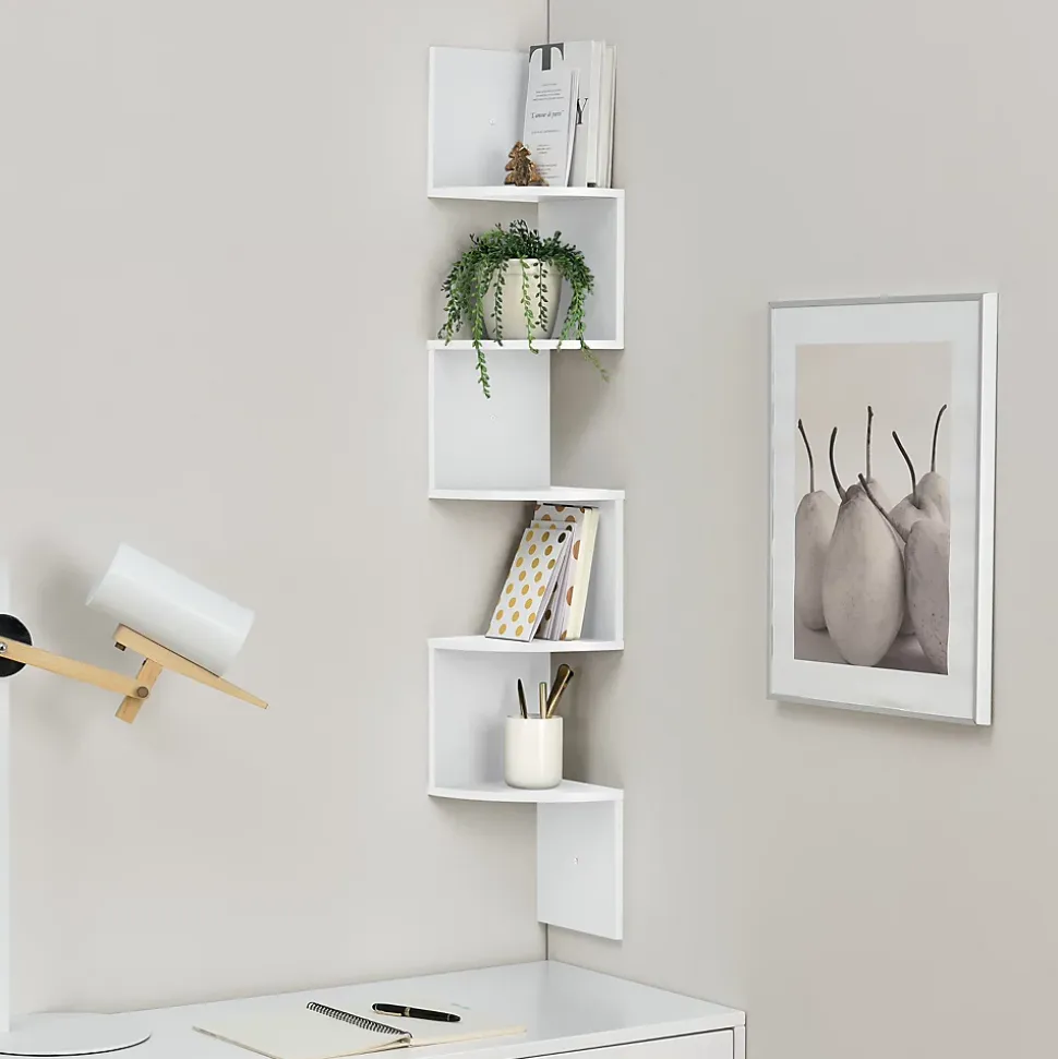Etagère murale Lysaker blanc mat 123 x 20 x 20 cm en.casa