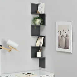 Etagère murale Lysaker gris foncé mat 123 x 20 x 20 cm en.casa