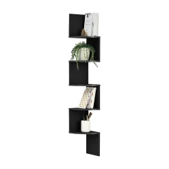 Etagère murale Lysaker noir mat 123 x 20 x 20 cm en.casa