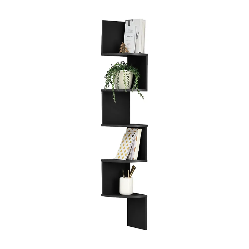 Etagère murale Lysaker noir mat 123 x 20 x 20 cm en.casa