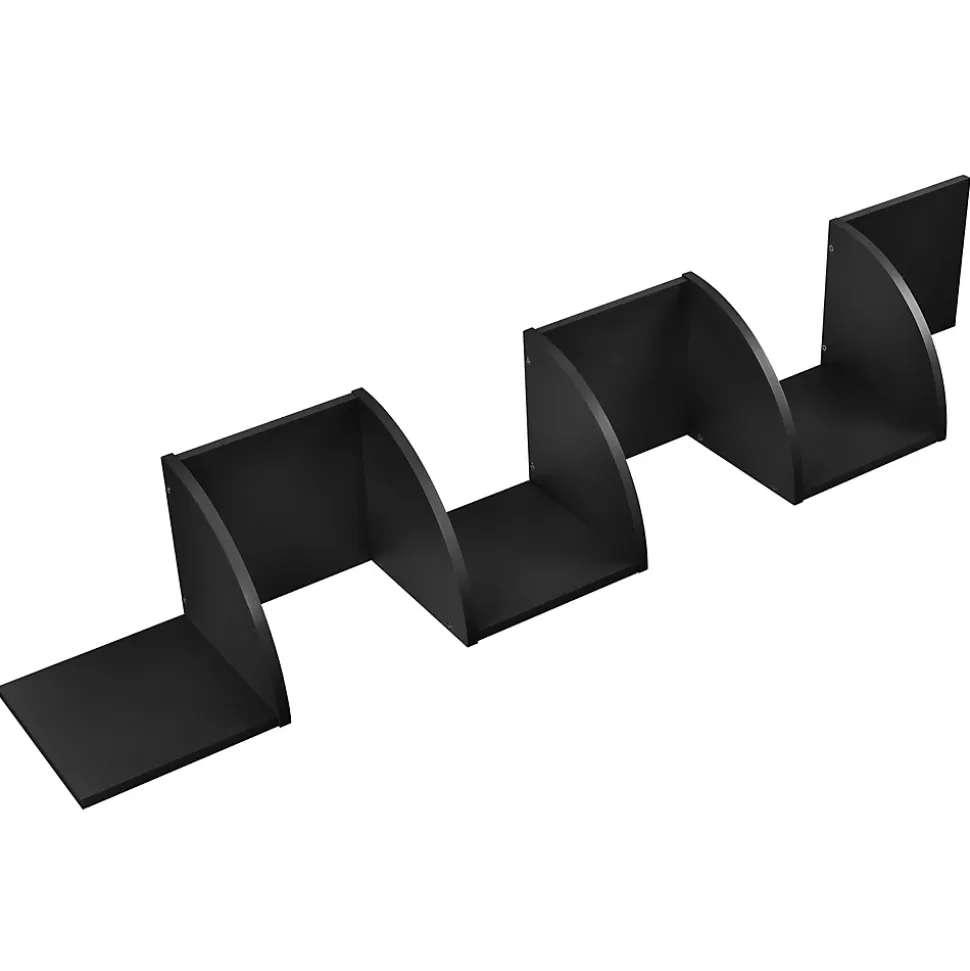 Etagère murale Lysaker noir mat 123 x 20 x 20 cm en.casa