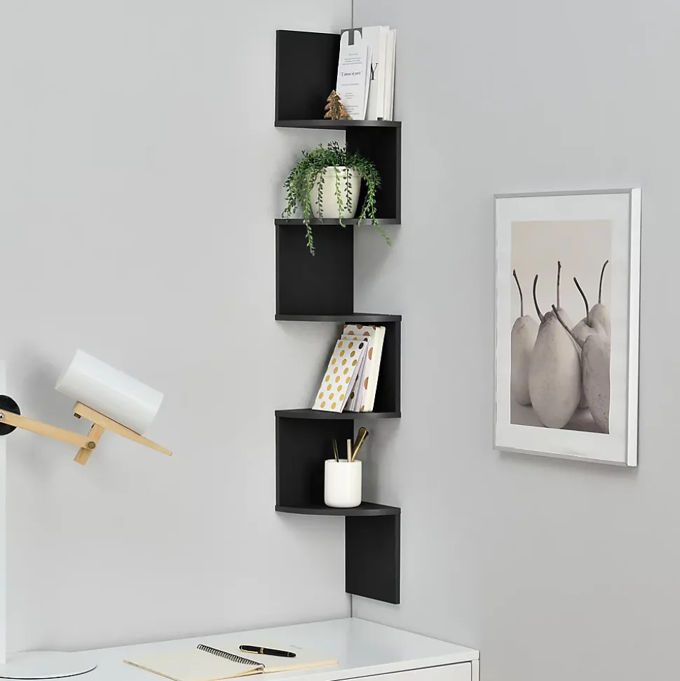Etagère murale Lysaker noir mat 123 x 20 x 20 cm en.casa