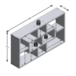 Etagère Murale Rectangulaire 8 Niches L85 cm - Lasse