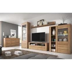 Etagère murale SANTIAGO 180 cm coloris chene clair