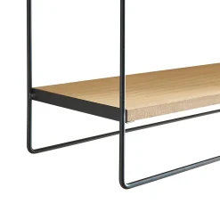 Etagère murale Skovbo à 3 niveaux 43 x 37,5 x 11 cm noir effet bois en.casa