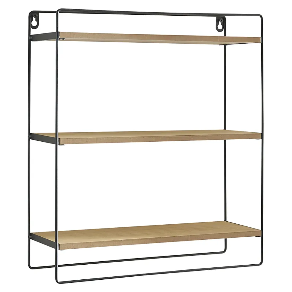 Etagère murale Skovbo à 3 niveaux 43 x 37,5 x 11 cm noir effet bois en.casa