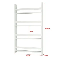 Etagère murale Sotenäs à 4 niveaux 120 x 74 x 10 cm blanc en.casa