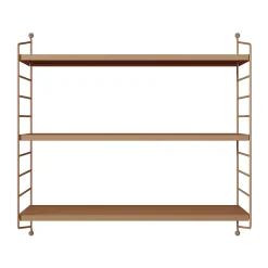 Etagère murale Strängnäs à 3 niveaux modulables 50 x 60 x 15 cm maron clair mat en.casa