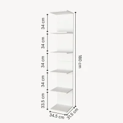 Etagère murale Surahammar à 6 niveaux 180 x 35 x 32 cm blanc en.casa