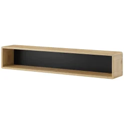 Etagère murale VILLA 150 cm coloris chene et noir