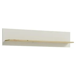 Etagère Murale 140x27 En Bois Design Moderne épuré Blanc Cassé