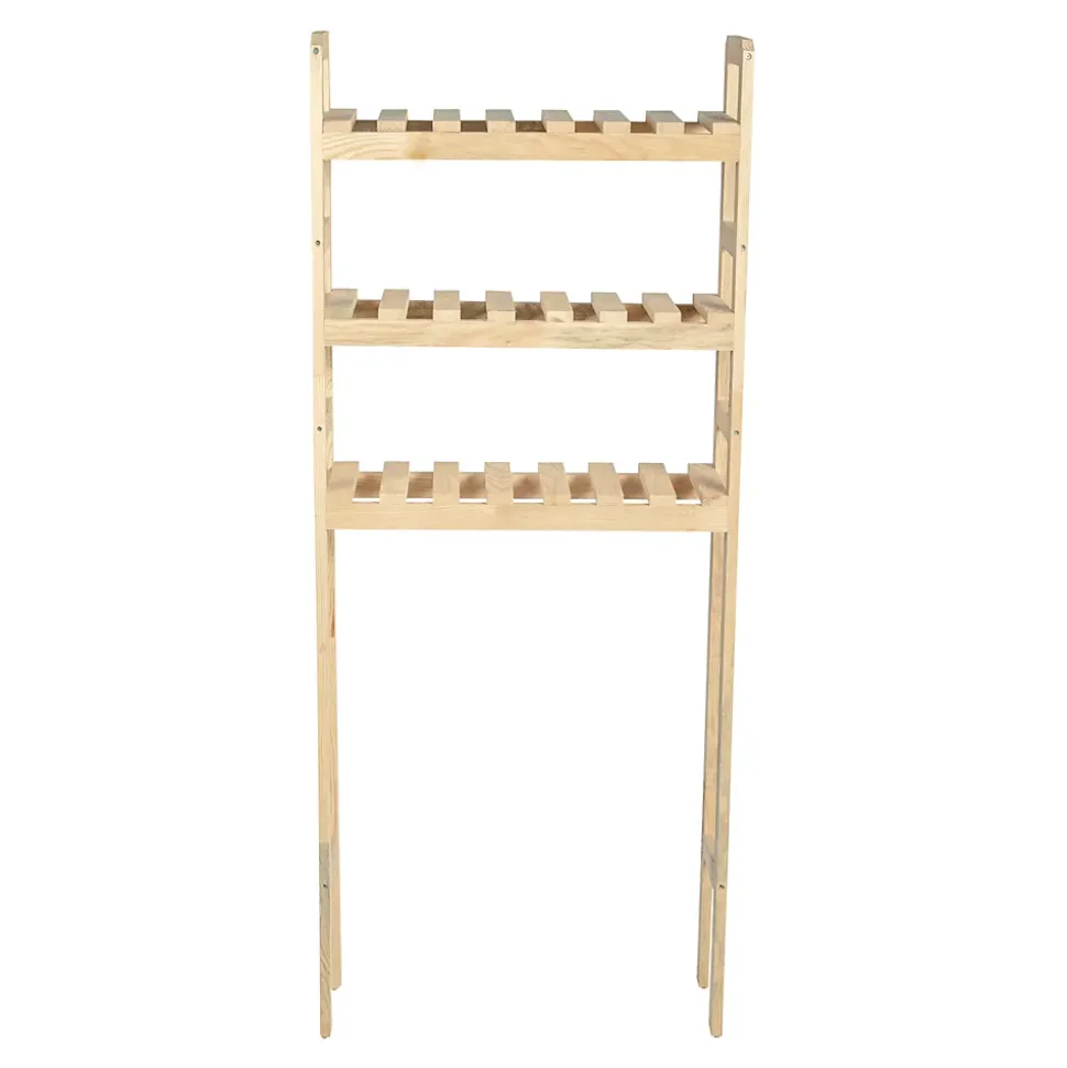 Etagère pour machine à laver Alslev 3 niveaux pin 160 x 64 x 21 cm naturel en.casa