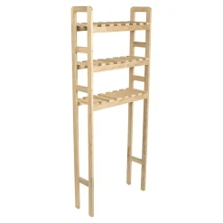 Etagère pour machine à laver Alslev 3 niveaux pin 160 x 64 x 21 cm naturel en.casa