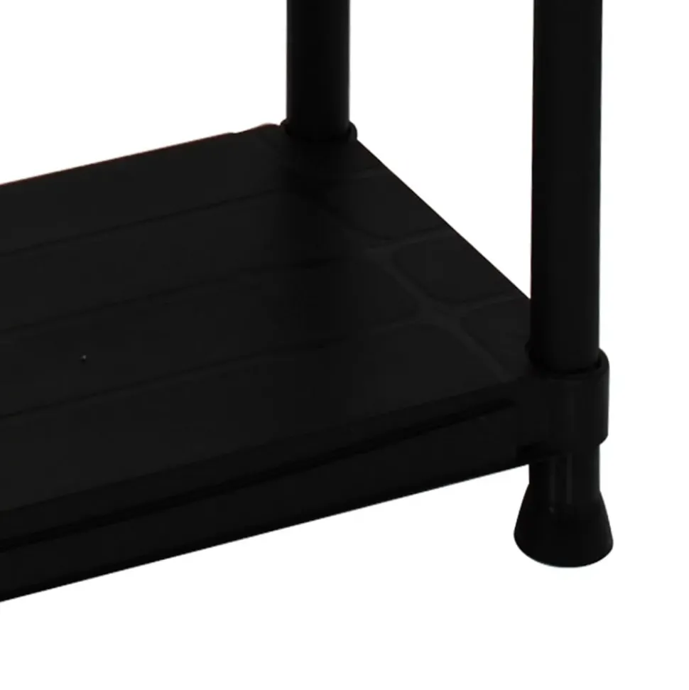 Etagère résine noire 4 tablettes L61xP31xH131cm Charge 30kg par étage ITOOLS