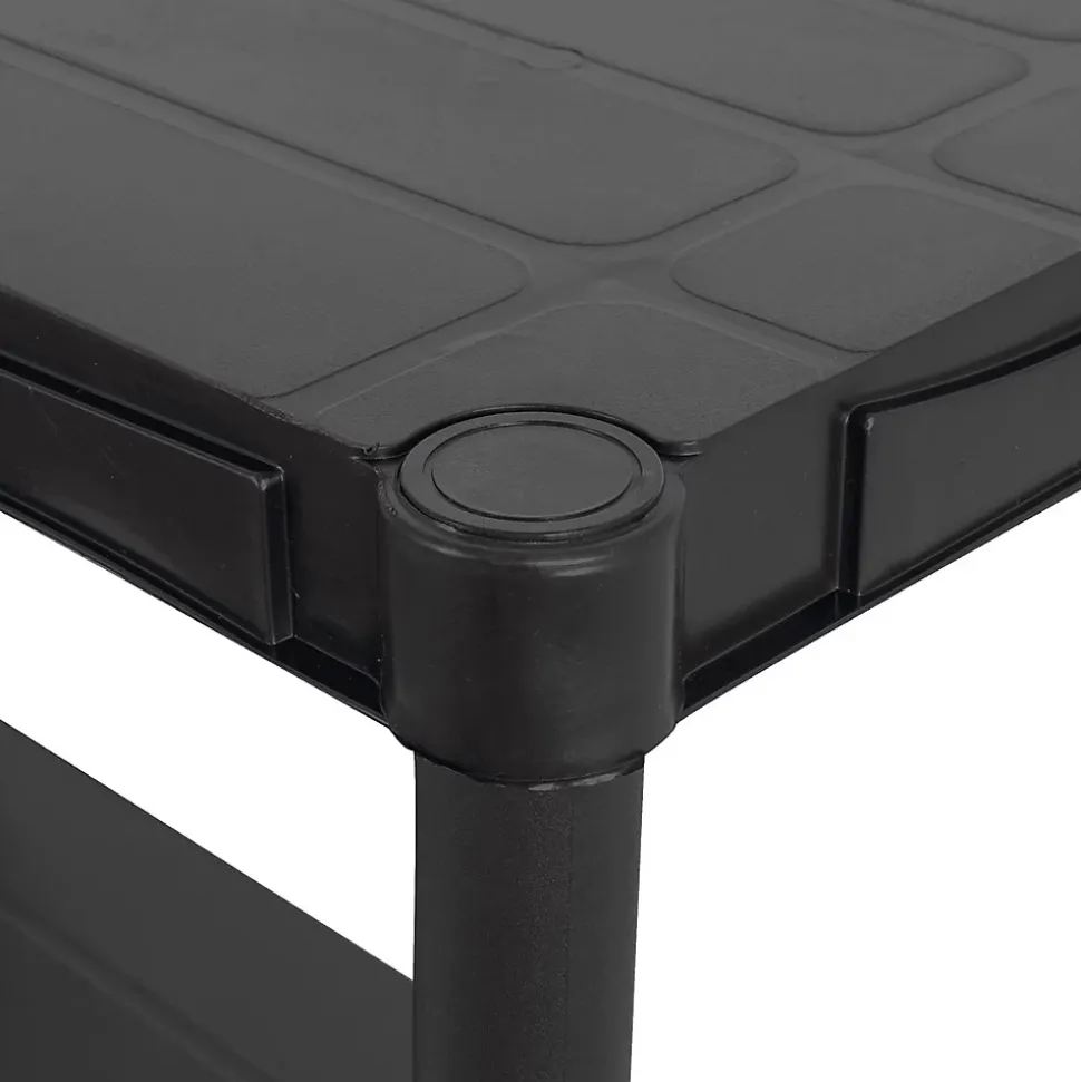 Etagère résine noire 4 tablettes L61xP31xH131cm Charge 30kg par étage ITOOLS