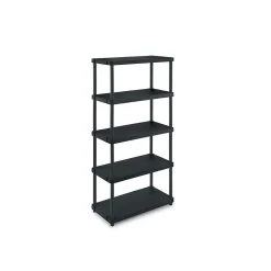 Etagère résine noire 5 tablettes L61xP31xH172 cm Charge 30kg par tablette ITOOLS