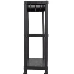 Etagère résine Noire 3 tablettes L61xP31xH95 cm Charge 30kg par étage ITOOLS
