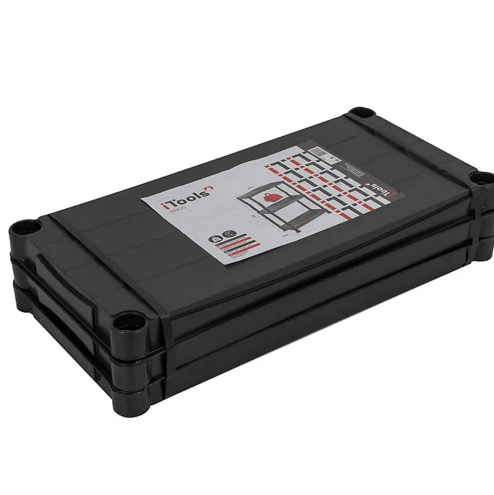 Etagère résine Noire 3 tablettes L61xP31xH95 cm Charge 30kg par étage ITOOLS