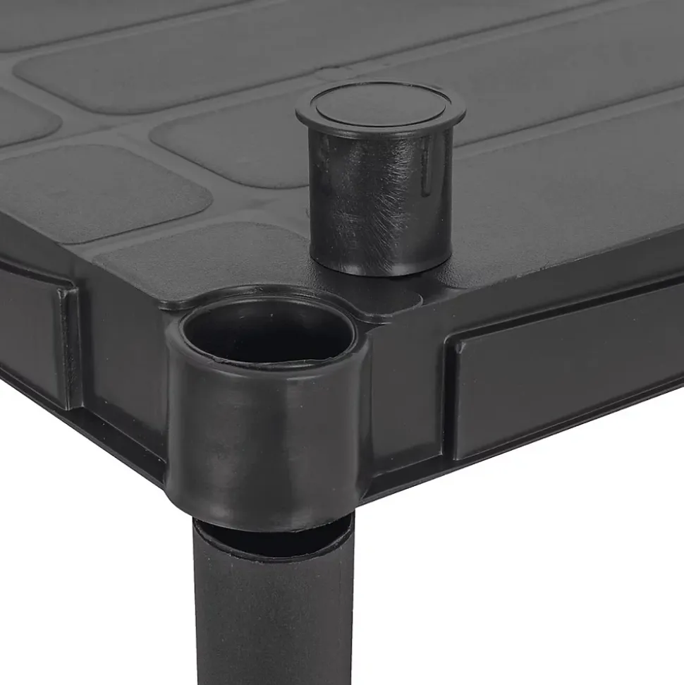 Etagère résine Noire 3 tablettes L61xP31xH95 cm Charge 30kg par étage ITOOLS
